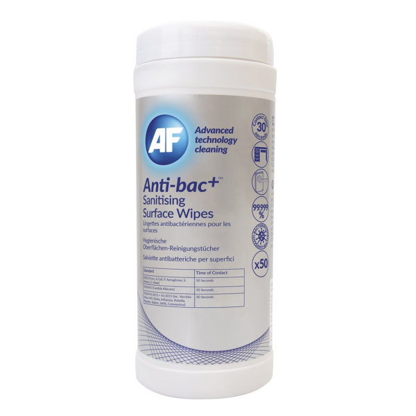 AF Antibacterial Sanitising Surface Wipes – 50 Pack
