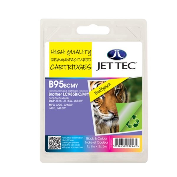 Jet Tec Brother LC985 Colour/Black Multipack Ink Cartridges