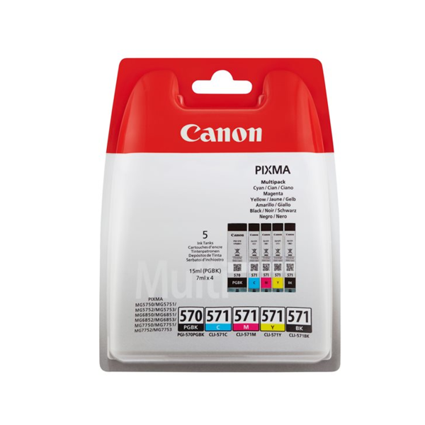 Canon 570/571 Black/Colour Original Ink Cartridges Multipack