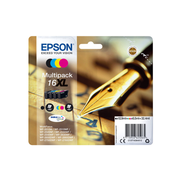Epson 16XL (Pen & Crossword) Colour Original Ink Cartridges Multipack