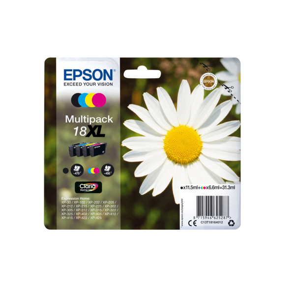 Epson 18XL (Daisy) Colour Original Ink Cartridges Multipack