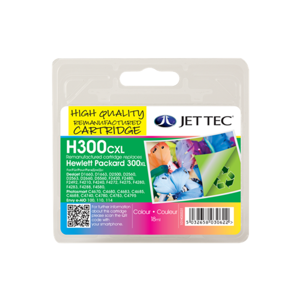 Jet Tec HP 300XL Colour Ink Cartridge