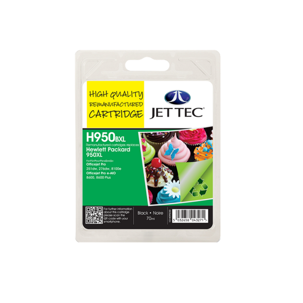 Jet Tec HP 950XL Black Ink Cartridge