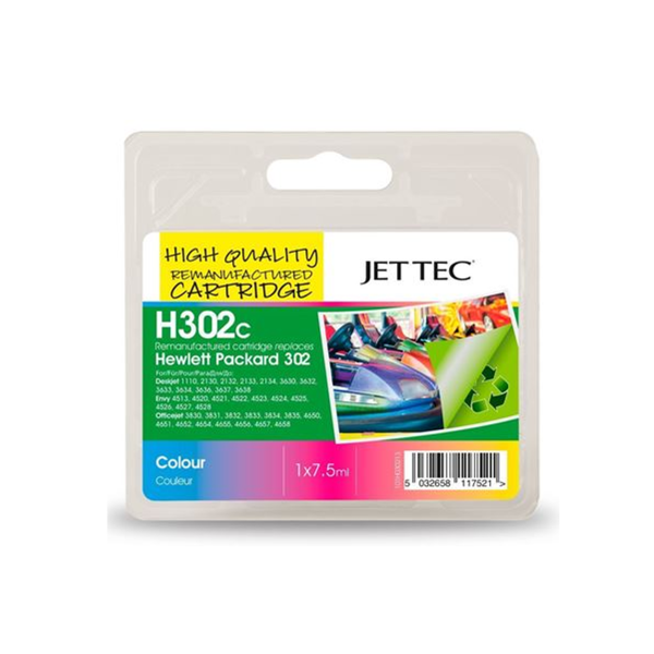 Jet Tec HP 302 Colour Ink Cartridge