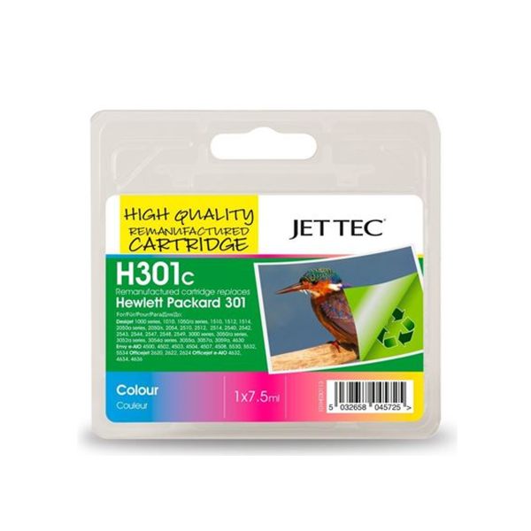 Jet Tec HP 301 Colour Ink Cartridge