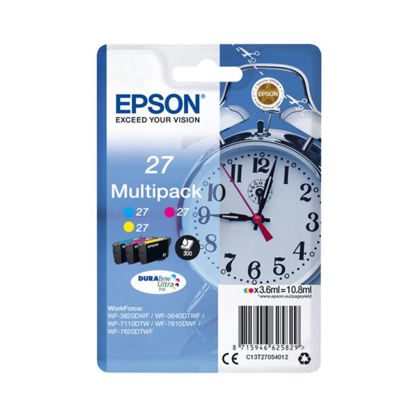 Epson 27 (Alarm Clock) Colour Original Ink Cartridges Multipack