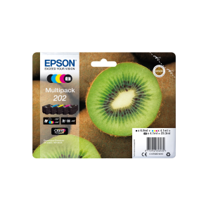 Epson 202 (Kiwi) CMYK (Colour & Black) Original Ink Cartridges Multipack